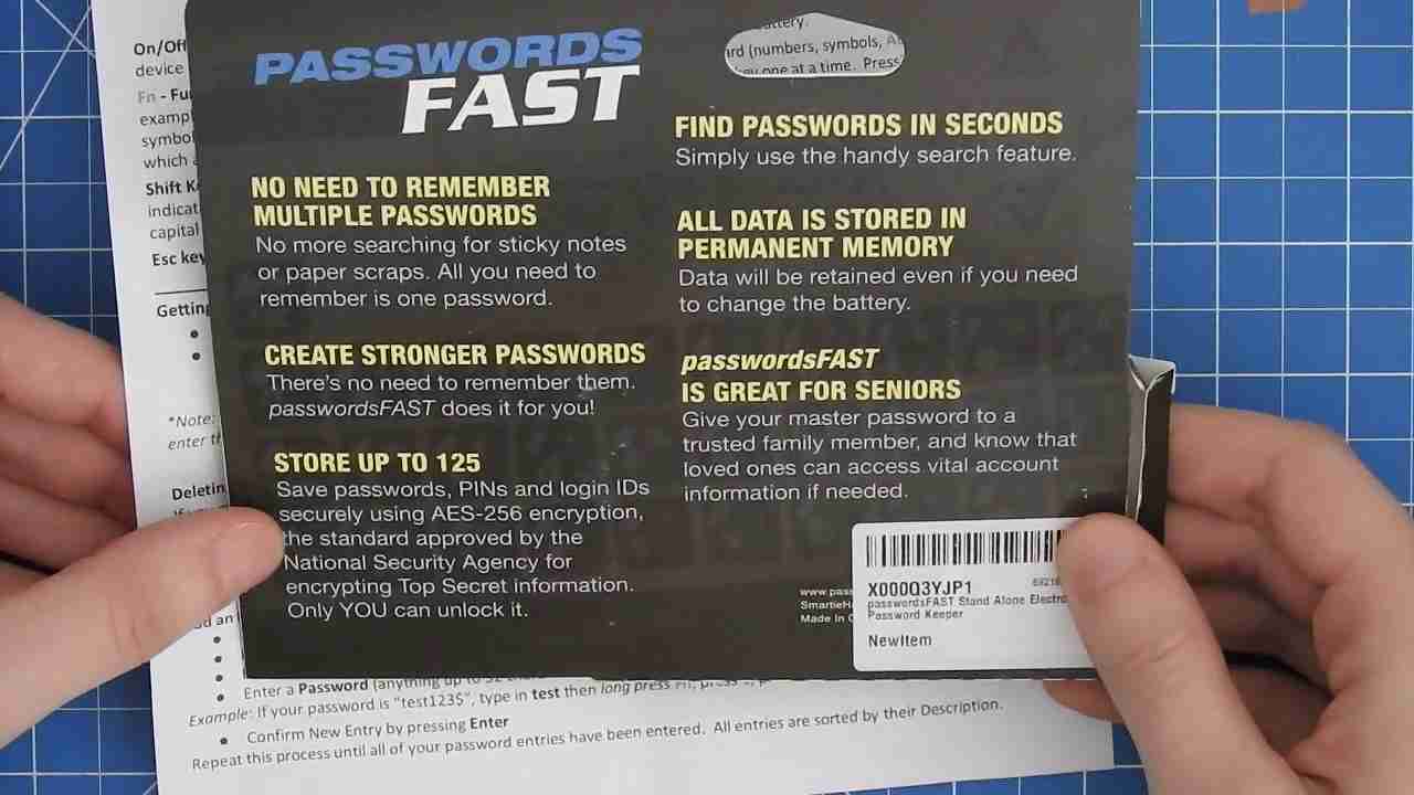 PasswordsFAST packaging backside (including feature promises)